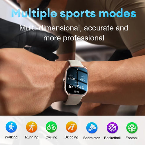 AOLON Smart Watch 2.01'' AMOLED Curved Screen IP68 Waterproof Bluetooth 5.3 Call AI Vioce Assistant Fitness Smartwatch for Men