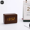 Fashion Alarm Clock LED Wooden Watch Table Voice Control Digital Wood Despertador USB/AAA Powered Electronic Desktop Clocks