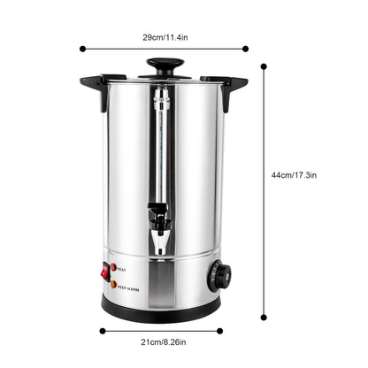 10L Commercial Catering Kitchen Hot Water Boiler Tea Urn Coffee Stainless Steel
