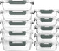 [10-Pack] Glass Meal Prep Containers W/ Lids, MCIRCO Food Storage Containers W/ Snap Locking Lids, Airtight Lunch Containers,