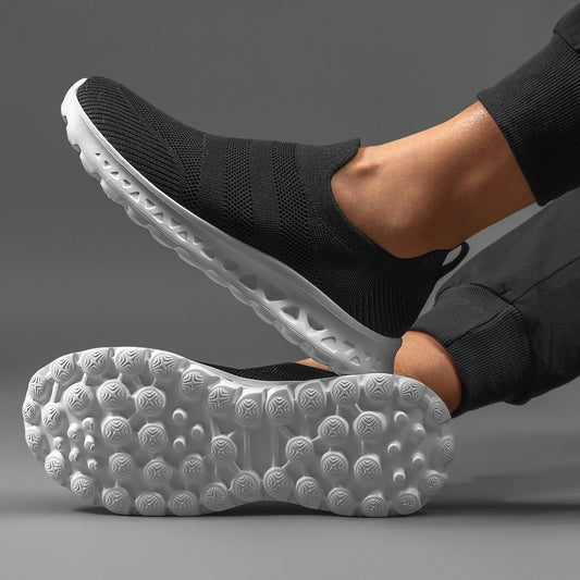 Summer Black Sock Sneakers Men Non-Slip Loafer Shoes Man Lightweight Casual Sport Sneaker Breathable Slip on Walking Shoes 1273