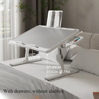 Foldable laptop bed tray table, height and angle adjustable laptop bed table, laptop table for bed/sofa/sofa chair/floor, laptop