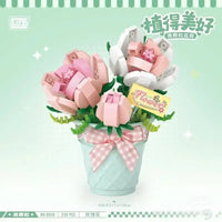 LOZ Flower Bouquet Building Blocks Kit DIY Flowers Block Toys Set Valentine's Day Rose Bricks Set Gift for Girls Friends adults