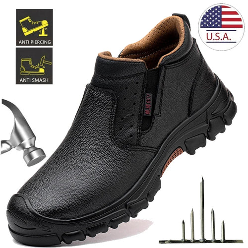 Men Work Shoes Breathable Work Sneakers Composite Toe Safety Shoes Anti-Puncture Indestructible Shoes Welders Safety Boots