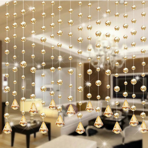 Fashion Crystal Glass Bead Curtain Indoor Home Decoration Luxury Wedding Backdrop Decoration Supplies Background Decoration