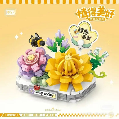 LOZ Flower Bouquet Building Blocks Kit DIY Flowers Block Toys Set Valentine's Day Rose Bricks Set Gift for Girls Friends adults