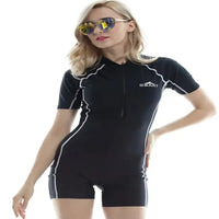 Fashion Slim Fit Slim  Diving Suit  Swimming Suit Women's Sunscreen Short Sleeve Surfing Suit