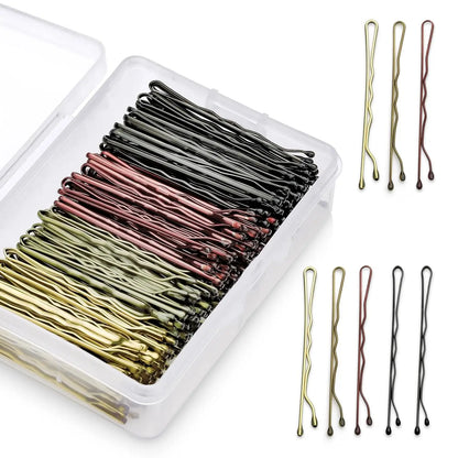 100PCS 2Inches Hair Pins Kit Secure Hold Bobby Pins Clips for Women Girls and Hairdressing Salon With Clear Storage Box(Black)