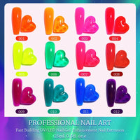 Nail Extension Gel Kit, 12 Colors Extension Nail Extension Gel Set Soak Off UV Gel For All In One Kit Builder Nail Gel Gift