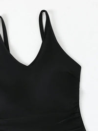 Women s Floral Print Halter Neck Backless  Swimsuit with Ruffle Detail and Tassel Tie-Up Waistband Beachwear