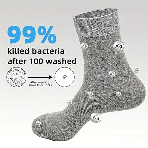 25% Silver Infused Grounding Socks Conductive Earthing Socks for Men Women Anti-Odor & Moisture Wicking Socks(3 Pairs)