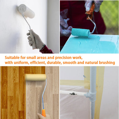13pcs Mini Paint Roller Kit With 10 4-Inch Covers,30cm Long Roller Frame Paint Roller For Painting Walls Practical Tool