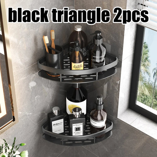 Wall Hanging Corner Rectangular Rack Bathroom Shelf Towel Rack Shelves Wall Shower  Shampoo Rack No Drill Shelf Tripod