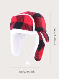 1pc-Make your dog comfortable and fashionable this winter: plaid hat, windproof and warm