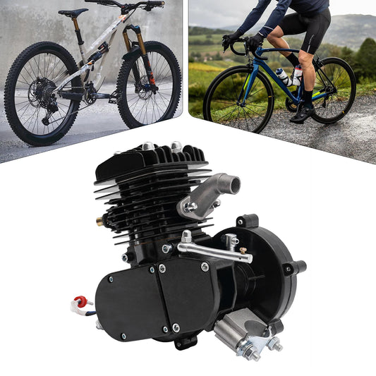 80CC 2-Stroke Bicycle Engine Kit 1.85KW 5500RPM CDI Gas Motor Motorized Bike Conversion Kit with Exhaust Pipe for 26"-28" Bikes