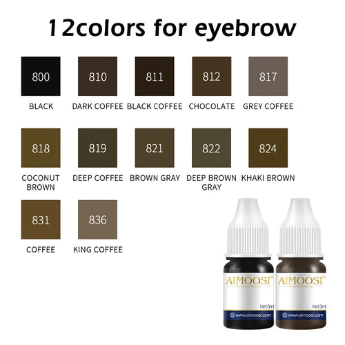 Tattoo Ink Nano Pigment Milkly Colors For Semi Permanent MakeUp Sets Tint Eyebrow Eyeliner Lips Beauty 3ml Microblading Pigments