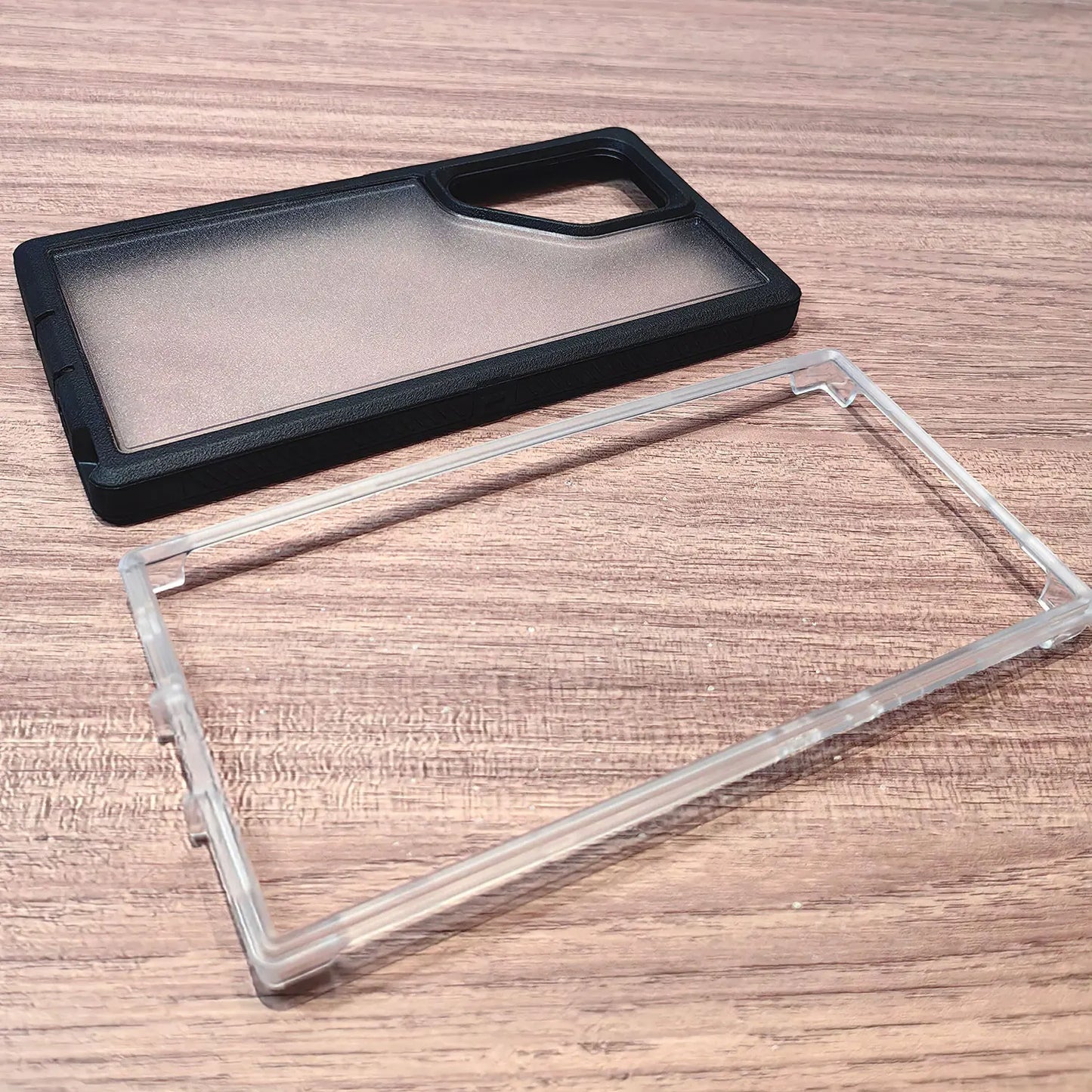 For Samsung Galaxy S24 Ultra 5G Dual Layer Case Slim Thin Hybrid Rugged Hard Shockproof Phone Cover Black Clear