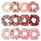 12Pcs Blush Theme Scrunchies Velvet Elastics for Women Pink Bobbles Soft Lovers Scrunchy Classic Thick Hair Ties Gifts for Girls