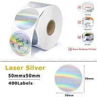 Phomemo PM246S D520 PM241BT Holographic Laser Silver/Gold Thermal Sticker DIY Seal Labels Festival Crafts Party Decorations