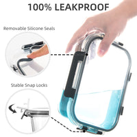 8-Piece Glass Food Storage Containers Set, BPA-Free, Leakproof, Microwave & Oven Safe, 6 Sizes, Borosilicate Glass Lock Lid