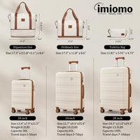 imiomo Travel Luggage Sets, Hard Shell Lightweight Carry on Suitcase with Travel Bag, TSA Lock, Durable Silent Spinner Wheels