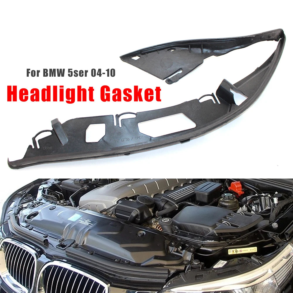 1 Pair Car Headlight Lens Seal Gasket for BMW E60 5 Series 04-10 m5 63126934511 63126934512 Car Headlight Lens Shell Cover