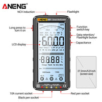 ANENG 681 Rechargable Digital Professional Multimeter Non-contact Voltage Tester AC/DC Voltage Meter LCD Screen Current Tester