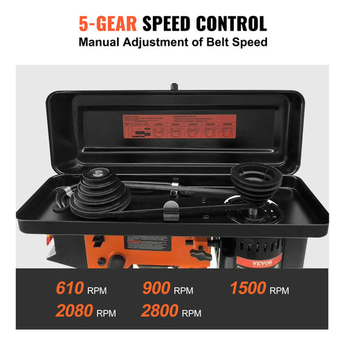 VEVOR Tabletop Drill Press 3.2 Amp 120V 5-Speed Settings 10'' Swing, Comes with Laser Pointer & Illumination Light for Wood Work