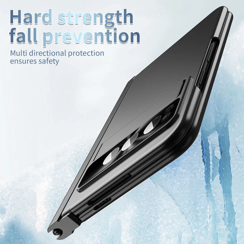 For Google Pixel Fold Electroplating Case with Pen Slot Hinge Full Protection Magnetic Hinge Automatic Adsorption Phone Cover