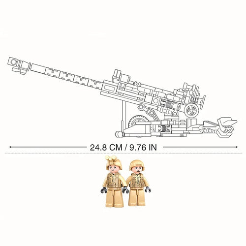 Sluban World War II Military Weapon M777 Ultralightweight Field Howitzers WW2 Model Building Blocks Kits Bricks Kids Toys Gifts