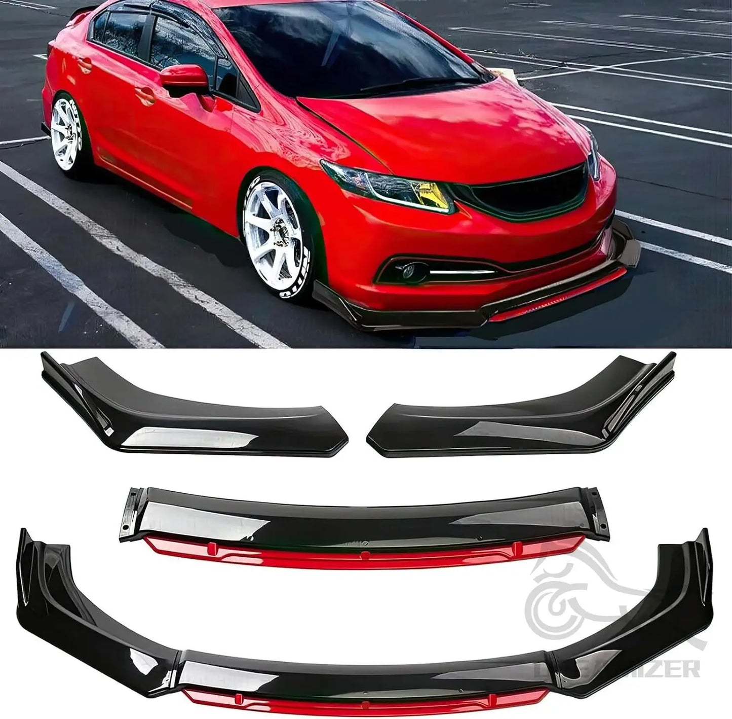 Universal Car Front Bumper Separator Bumper Lip Body Kit Separator For Honda For Toyota For Audi For Ford Width Below 183cm