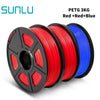 SUNLU PETG 3D Filament 1KG 3 Rolls 1.75mm +/-0.02MM 3D Printing Filament Neatly Wound Filament Vacuum Packing Fast Shipping EzBuyCo