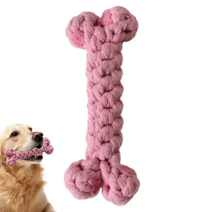 Dog Chew Toys Soft Cotton Bone Puppy Teeth Cleaning Toy 15.5cm/6.1 Inches Aggressive Chewers Dog Toy Pet Teeth Cleaning