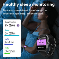 AOLON Smart Watch 2.01'' AMOLED Curved Screen IP68 Waterproof Bluetooth 5.3 Call AI Vioce Assistant Fitness Smartwatch for Men