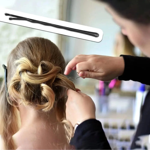 100 Pieces Hair Clip Black Hair Pin Set for Women Girls Kids Premium Wave Black Hair Pin with Storage Box