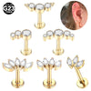 1Pc G23 Titanium Ear Tragus Cartilage Helix Daith Piercing Stud Earrings for Women Internal Thread Labret Piercing Lip Ring 16G