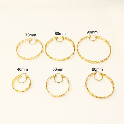 DODOAI 40mm-90mm Hoop Name Earrings Customize Name Earrings Hoop Stainless Steel Customized Personalized Jewelry with Gift Box
