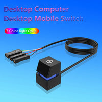 2m Computer Desktop Mechanical Switch PC Motherboard External Start Power On/Off Button Extension Cable 7 Color Lights PC Switch
