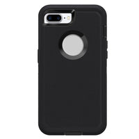Black Phone Case For iPhone 8 / iPhone 8 Plus Heavy Duty Shockproof Protective Rugged 3-Layers Hard Cover
