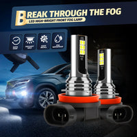 H11 9005/HB3 9006/HB4 5202 Bulbs 30000LM High Power Lamps 6000K White +600% Brightness LED Zero Dark Spot IP68 Waterproof 2pcs