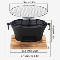 Round barbecue grill, portable camping stove, picnic barbecue party stove, family camping, desktop small charcoal barbecue grill