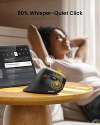 SEENDA Ergonomic Mouse with Jiggler Wireless Dual Mode Vertical Mouse for Computer PC Laptop Mac Windows Reduces Wrist Strain