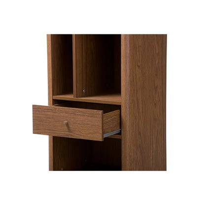 Mid-Century Modern Walnut Bookcase with Drawer Spacious Shelves Home Office Storage and Display