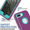 Purple Phone Case For iPhone 7 / iPhone 7 Plus Heavy Duty Shockproof Protective Rugged 3-Layers Hard Cover