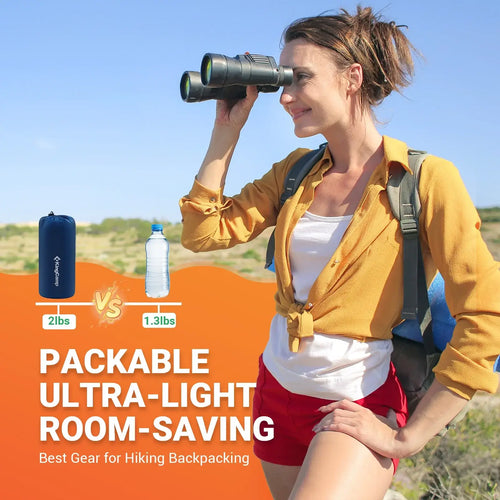 KingCamp Self Inflating Sleeping Pad, Ultralight Inflatable Sleeping Mat With Pillow Built-in Foot Pump For Hiking, Traveling