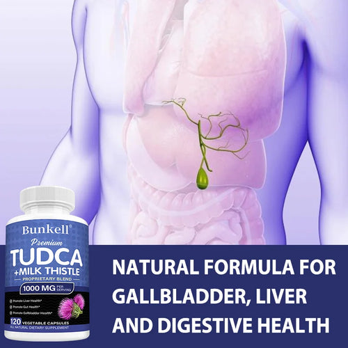 TUDCA + Milk Thistle Supplement - Bile Salts Liver Support, Gallbladder Health Supports liver health and promotes bile flow