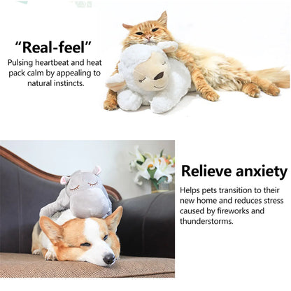 Pet Toy Dogs Plush Toy Comfortable Behavioral Training Aid Toy Heart Beat  Heating Soothing Plush Doll Sleep For Smart Cats Play