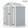 Victone 6' x 4' Plastic Outdoor Storage Shed with Floor, Resin Garden Tool shed with Windowsfor Garden, Backyard, Pool Tools
