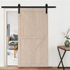 US Stock 42 in. X 84 in. Unfinished Sliding Barn Door with 7FT Barn Door Hardware Kit & Handle ，K Frame，Solid Spruce Wood