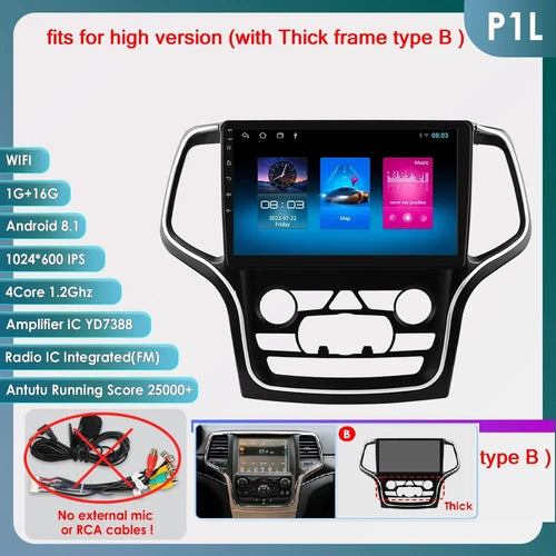 Hizpo 10.1 Carplay 4G 2Din Android 13 Car Radio for Jeep Grand Cherokee WK2 2014 -2022 Multimedia Video Player Autoradio GPS DSP